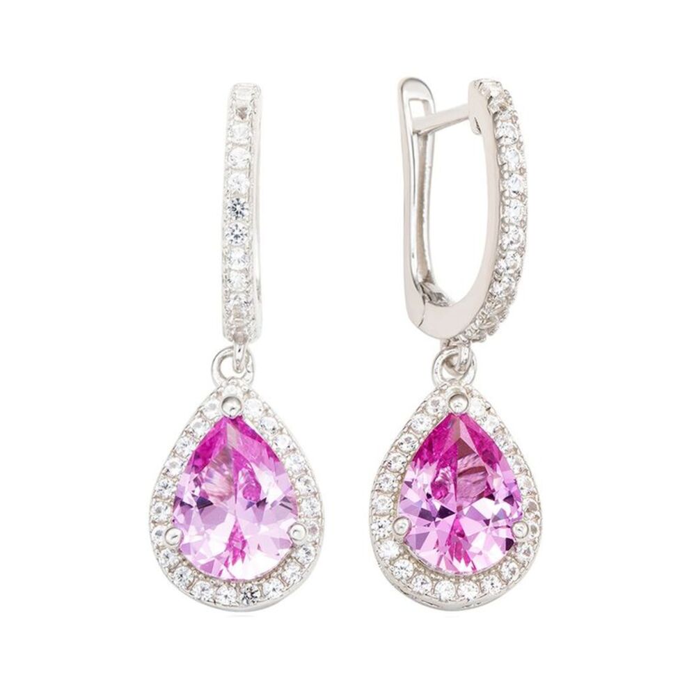 Suzy Levian Silver 0.02 Ct. Tw. Diamond & Gemstone Earrings